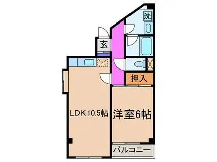 ペーブメント久が原(1LDK/1階)の間取り写真