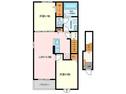 カーサ アリエル(2LDK/2階)の間取り写真