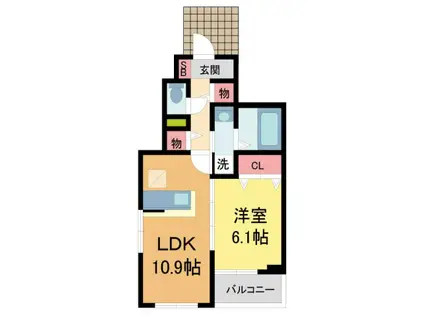 フォレスタ1 パートII(1LDK/1階)の間取り写真