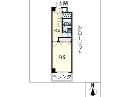 ルミエール川名(1K/1階)の間取り写真