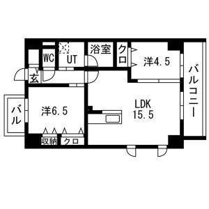 ポルタニグラ大須観音(2LDK/9階)の間取り写真
