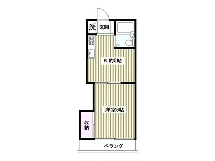 ハイツHARA(1K/1階)の間取り写真