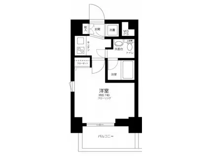 エクセリア芝大門(1K/4階)の間取り写真