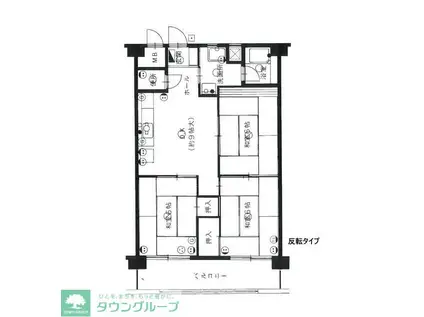 天神南ハイツ(3DK/6階)の間取り写真