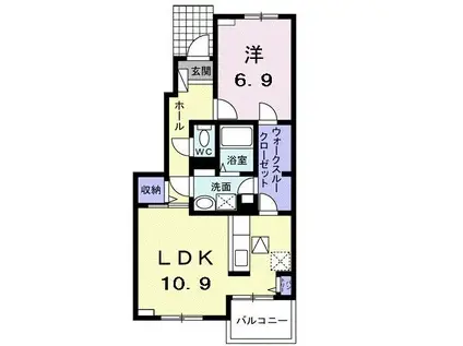 ファスプラージュA(1LDK/1階)の間取り写真