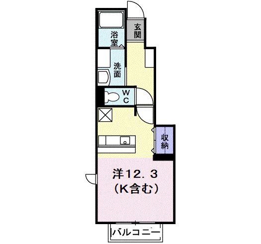 ファイン・Y B(ワンルーム/1階)の間取り写真