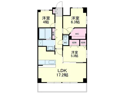 クラウドクレスト栄町(3LDK/7階)の間取り写真