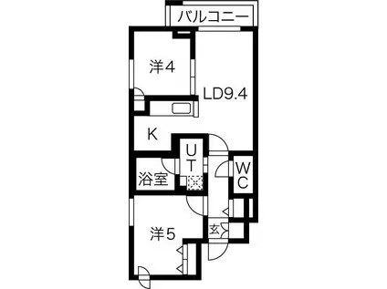 クラッセ札幌シティアクシア・ノーステラス(2LDK/3階)の間取り写真
