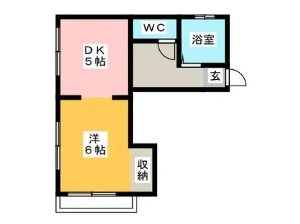 EMIビル(1DK/4階)の間取り写真