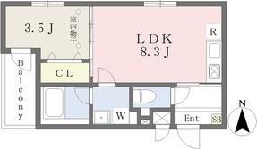 MOVE一宮ウエスト(1LDK/2階)の間取り写真