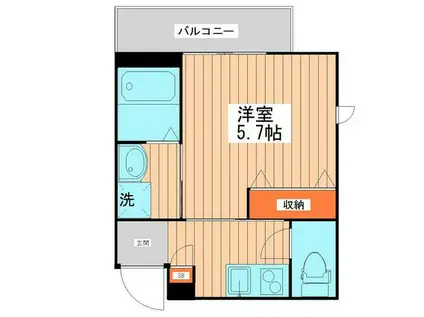 LIP SQUARE(1K/2階)の間取り写真