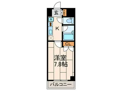 リバーシティー新城(1K/3階)の間取り写真
