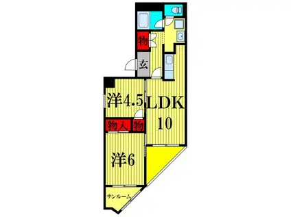 アイビハイツ柴又(2LDK/4階)の間取り写真