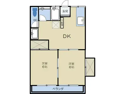 サンフィールド久保田(2DK/1階)の間取り写真