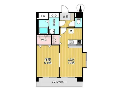 ユニティー・ジュルナール(1LDK/4階)の間取り写真