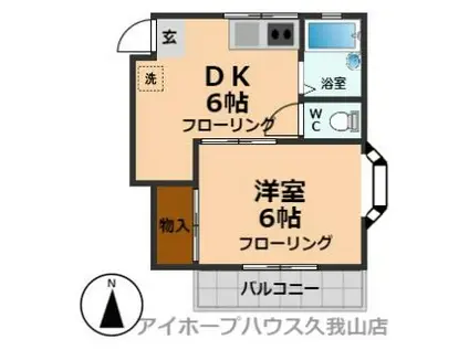 ファーストコーポ(1DK/2階)の間取り写真