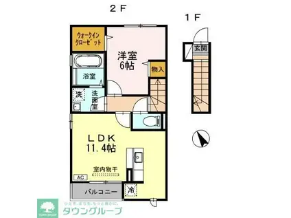 メゾンK2(1LDK/2階)の間取り写真