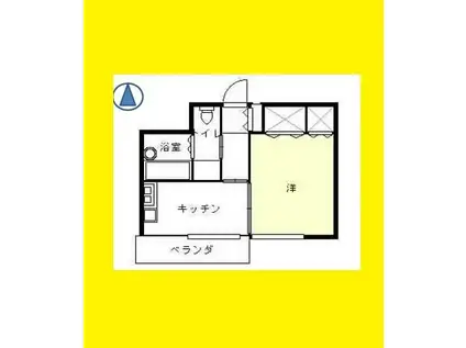 デュウェル東三国(1K/2階)の間取り写真