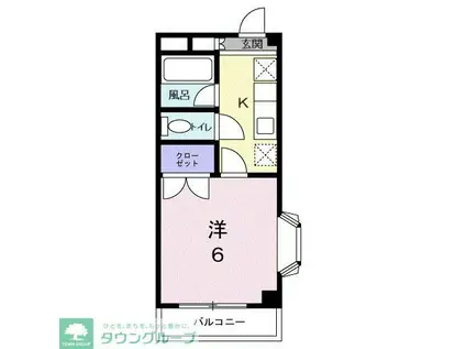 ロングエイト(1K/2階)の間取り写真