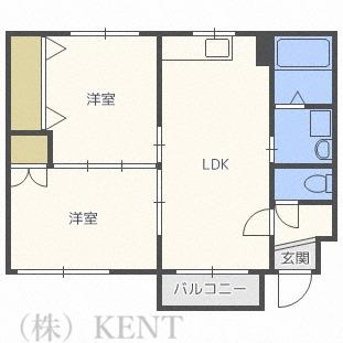 ビッグバーンズマンション八軒III(2LDK/4階)の間取り写真