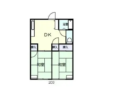 ラ・メゾン(2DK/2階)の間取り写真