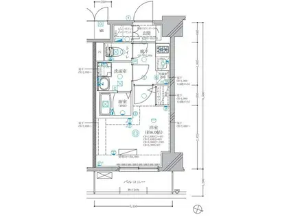 ディアレイシャス東別院IV(1K/7階)の間取り写真