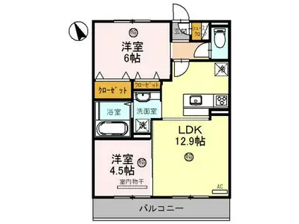 フロイデプラッツ 守山市伊勢町(2LDK/3階)の間取り写真