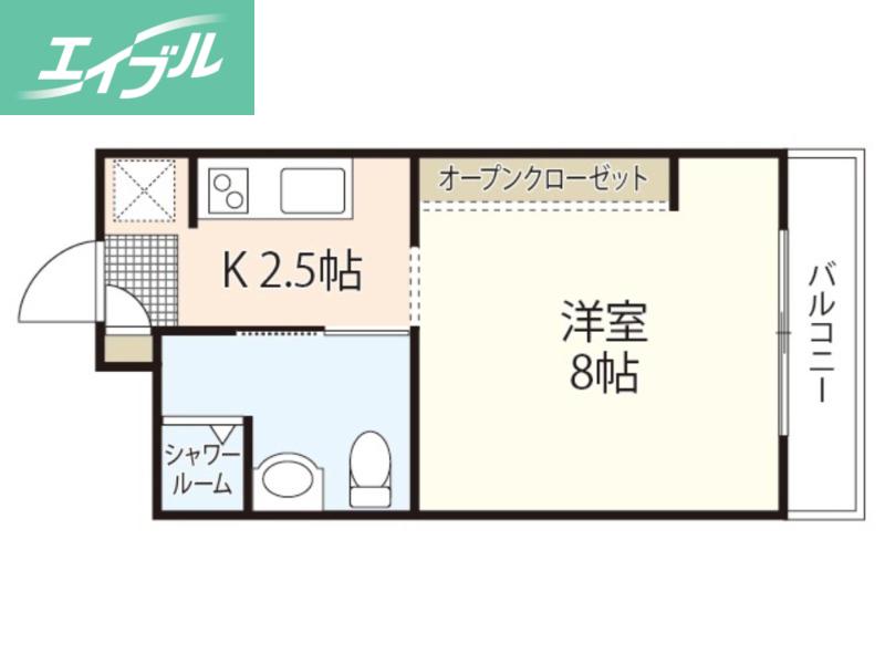 リベラル三野(1K/1階)の間取り写真