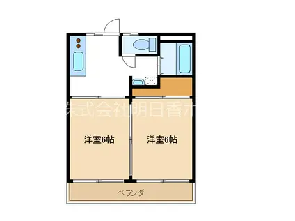 第二加藤ハイツ(2K/1階)の間取り写真