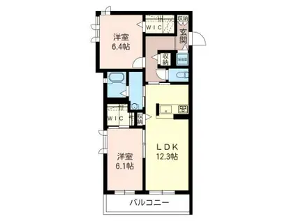 エクセランシャトー(2LDK/3階)の間取り写真