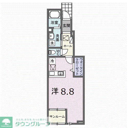フォレストハイム(ワンルーム/1階)の間取り写真