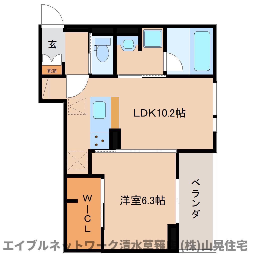 D RIVET 谷田(1LDK/1階)の間取り写真