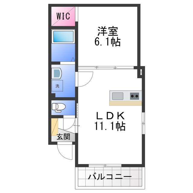 S-RANK豊中町(1LDK/2階)の間取り写真