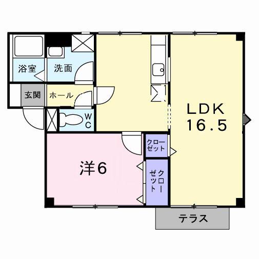 プラドール真砂E(1LDK/1階)の間取り写真