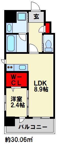 YSP城野(1LDK/13階)の間取り写真
