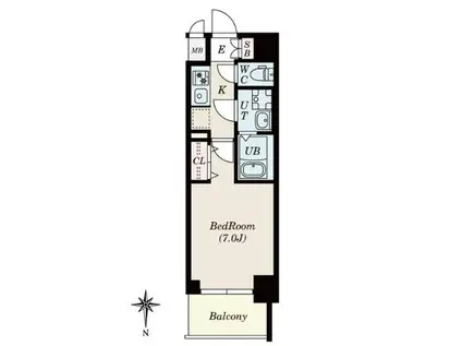 S―RESIDENCE名駅ノースII(1K/6階)の間取り写真