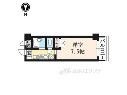 ピュア桂(1K/4階)の間取り写真