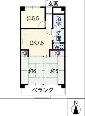 グランメゾン金城(3DK/8階)の間取り写真