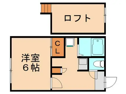 ブリリアント砂津(1K/2階)の間取り写真