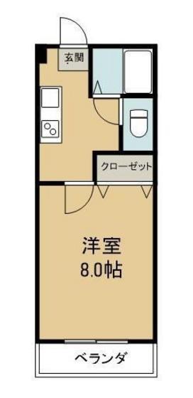 シャンポールI(1K/1階)の間取り写真