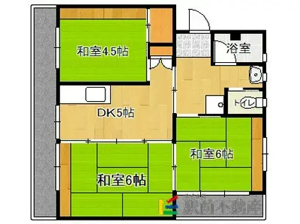 ビレッジハウス城島II(3DK/4階)の間取り写真