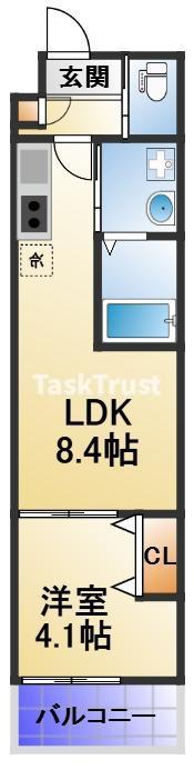 ALEGRIA守口金下町(1LDK/2階)の間取り写真