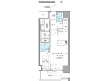 TENAS今池(1LDK/4階)の間取り写真