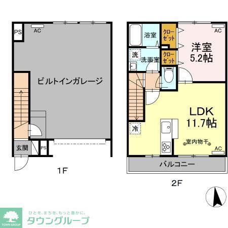 PIT IN大泉学園(1LDK/2階)の間取り写真