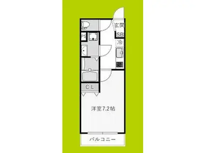 REGIES近大長瀬(1K/3階)の間取り写真