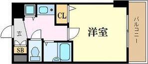 ストリーム江坂(1K/8階)の間取り写真