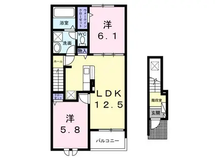 ミライズテラス(2LDK/2階)の間取り写真