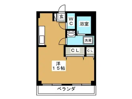 鈴鹿ハイツ野瀬ビル(ワンルーム/3階)の間取り写真