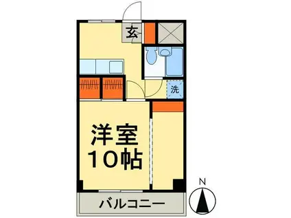 ハイツ新松戸(1K/3階)の間取り写真