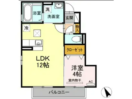 カーサ ソレイユ(1LDK/1階)の間取り写真